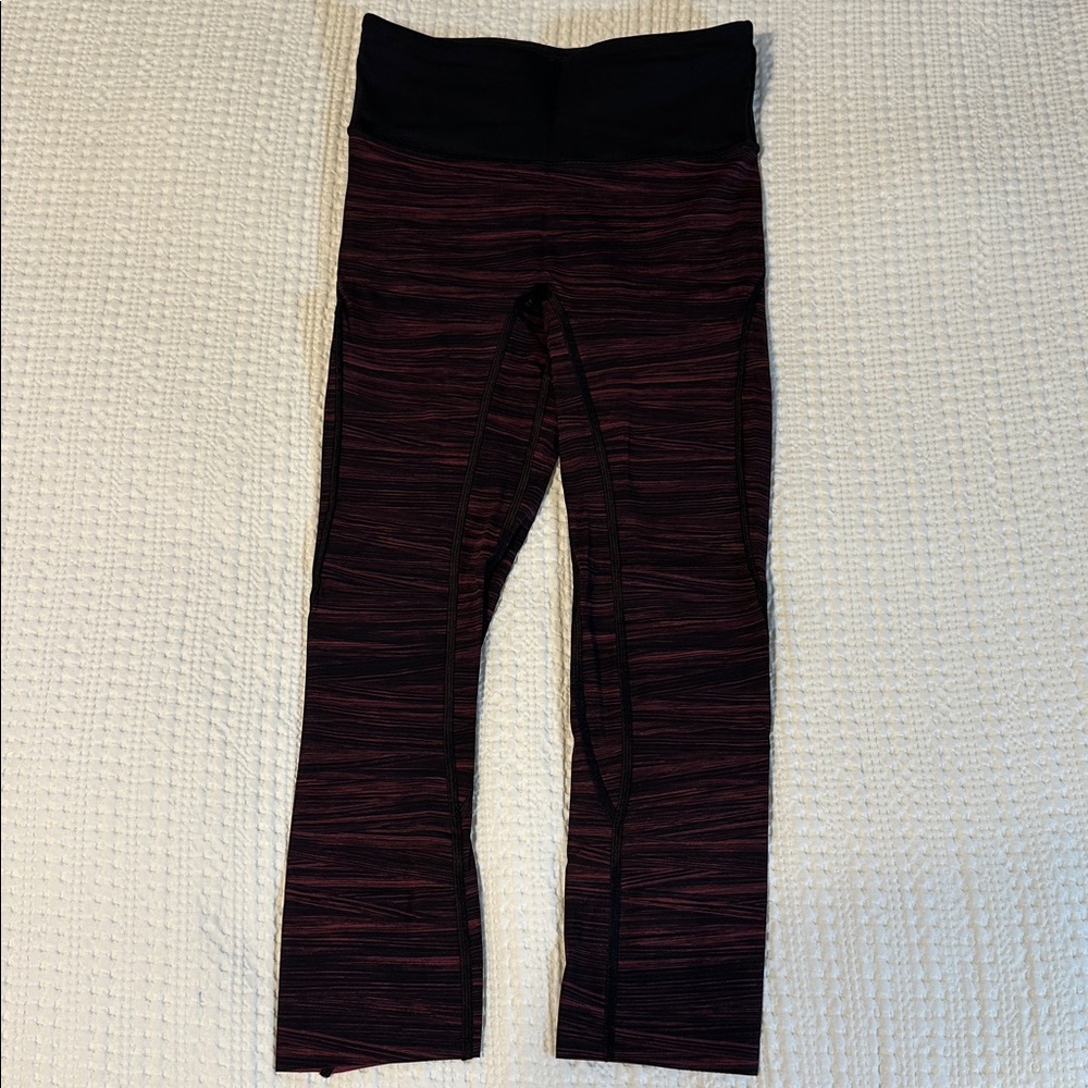 Lululemon Black and Red Striped Leggings